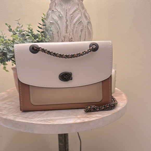 Coach Parker Refined Leather Color Block Shoulder Bag - Picture 1 of 5